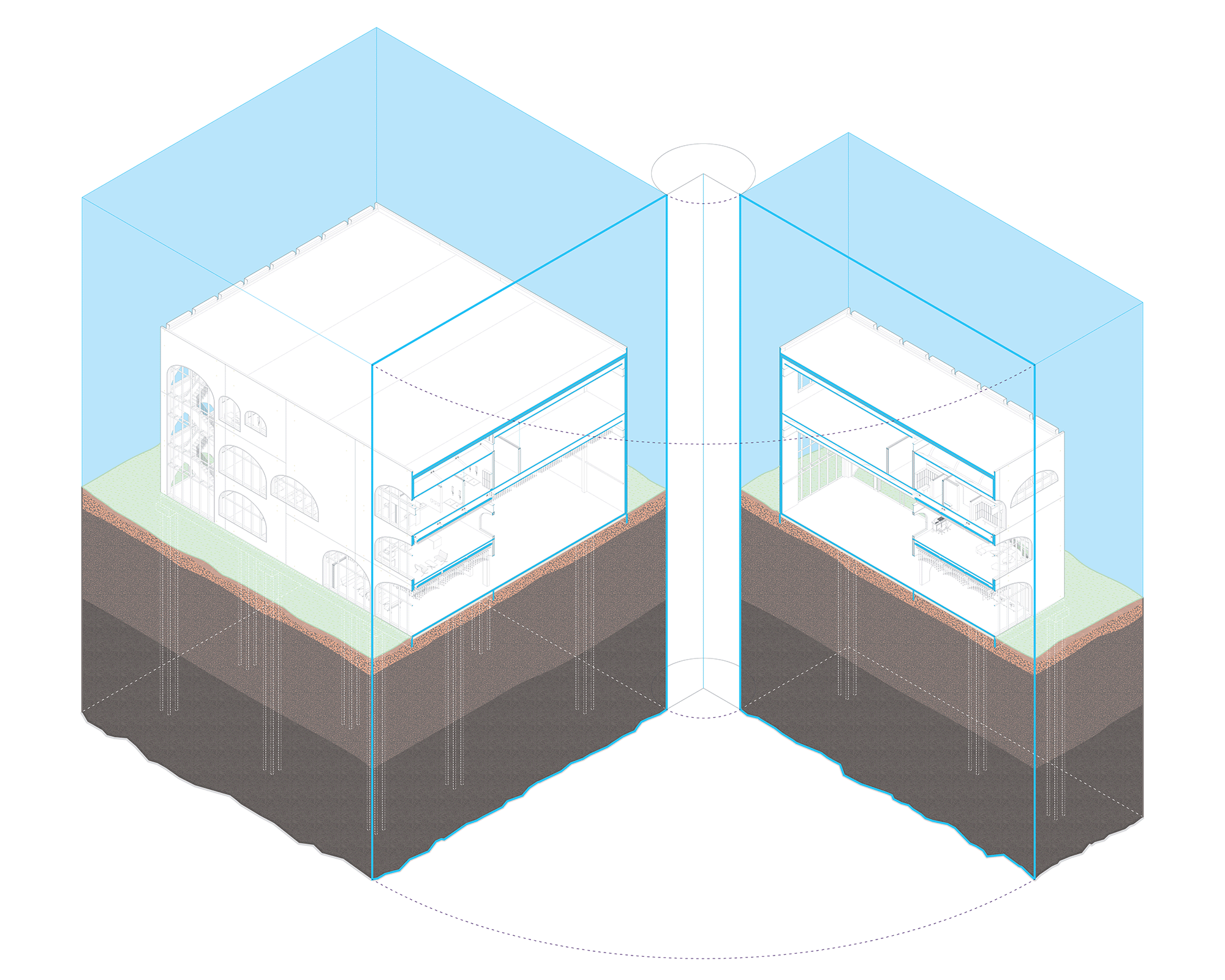 Hinged Axonometric Section