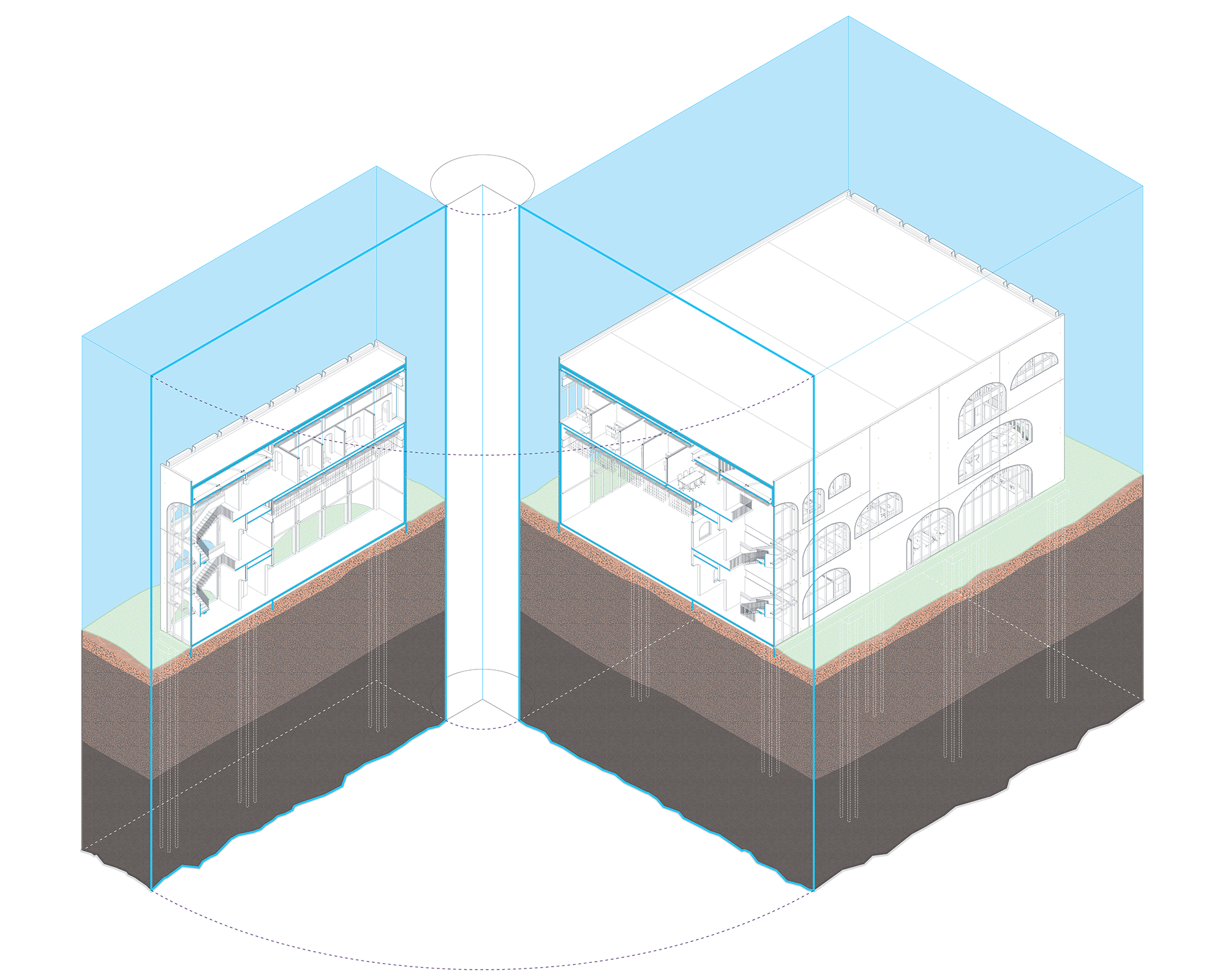 Hinged Axonometric Section