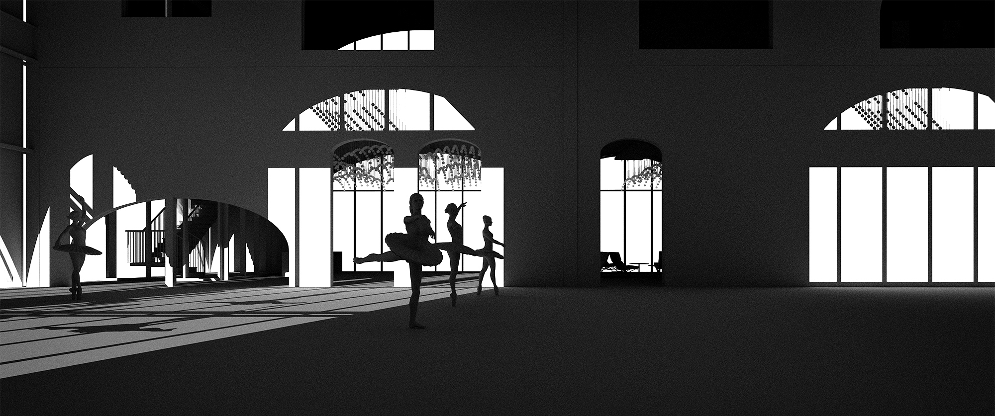 Dramatic b&w render