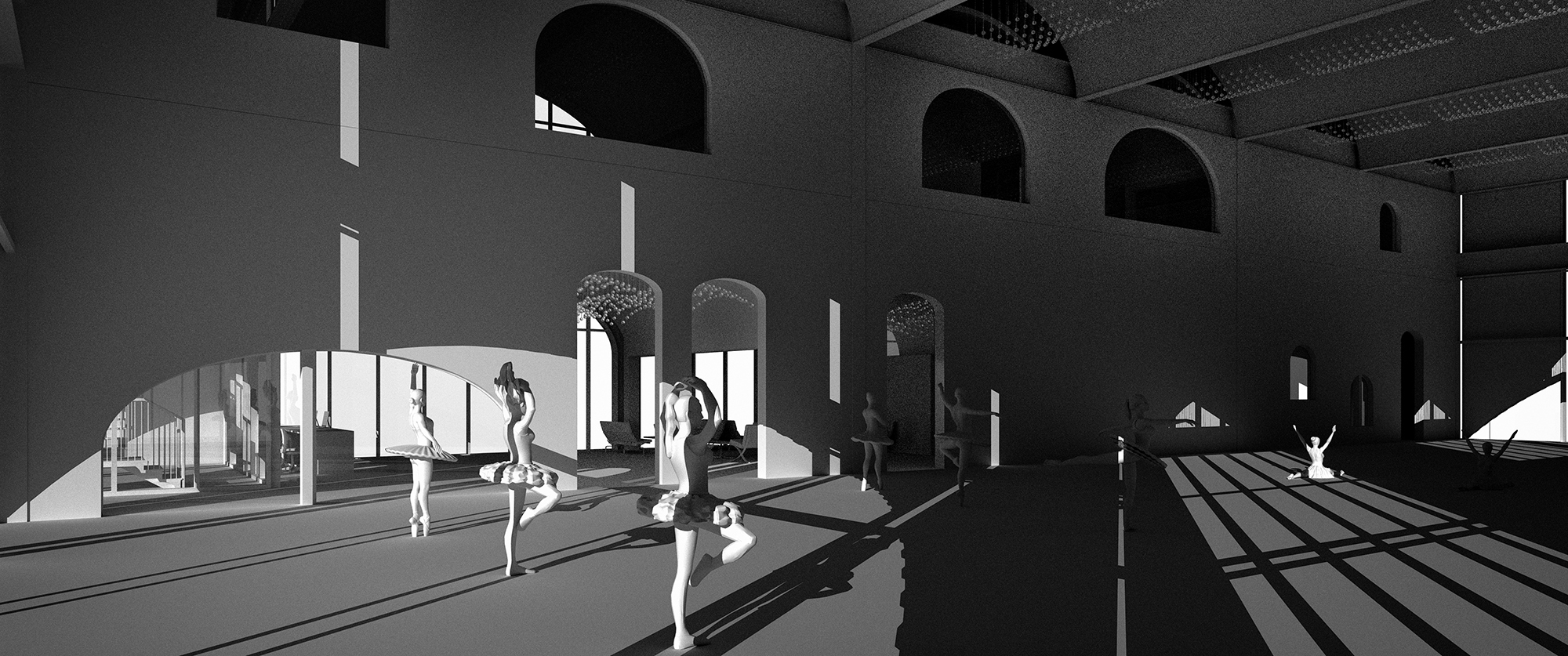 Dramatic b&w render
