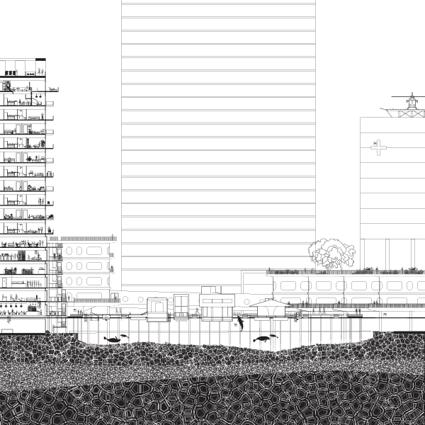 Layer Koal, representing current sea level: 15’ in Edgewater, Miami